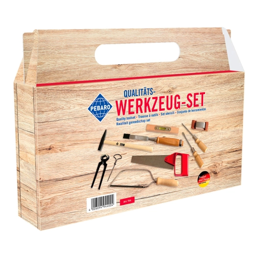 coffret d'outils pour enfants en boîte carton avec poignée de transport, 10 pièces
