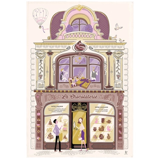 torchon facade chocolaterie ecru 48x72 - sde ld