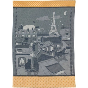 torchon jacquard toits de paris bleu 50x70 - sde ld