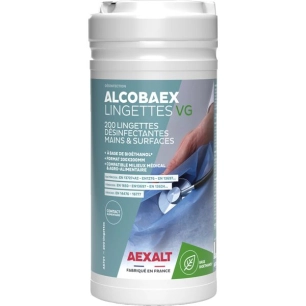 alcobaex lingettes vg - lingettes désinfectantes mains & surfaces - 200 lingettes