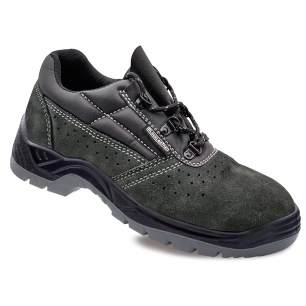 chaussures de sécurité en croûte perforée gris foncé s1p src taille 36 cuir noir.