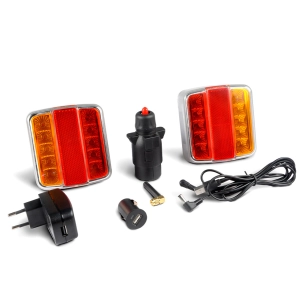 kit feux led magnétiques et sans fil 12 v pour trailer