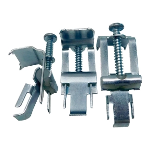 clips de fixation pour évier grp03, acier, finition nickelée, 50 x 18 mm, 6 unités, blister