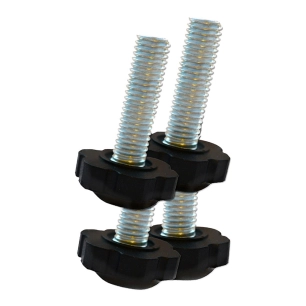 niveleur à molette, modèle nv08, en abs finition noire, m8, ø25 x 38 mm, blister