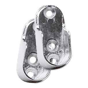 support tubulaire ovale pour meuble, modèle sta06, en zamak finition aluminium, 44 x 15 x 10 mm, 2 unités, blister