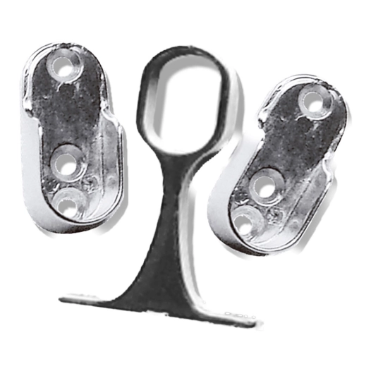 supports de tringle à vêtements ovales, latéraux et centraux, modèles sta06 et sta08, en zamak finition aluminium, 44 x 15 x 10 