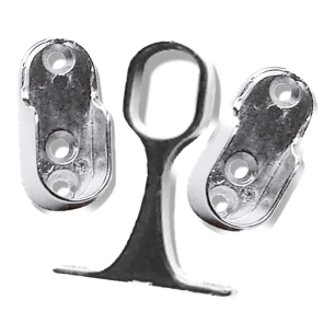 supports de tringle à vêtements ovales, latéraux et centraux, modèles sta06 et sta08, en zamak finition aluminium, 44 x 15 x 10 