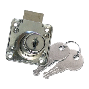 serrure pour meubles, modèle cm01, en zamak finition chromée polie, 40 x 39 x 26 mm, blister
