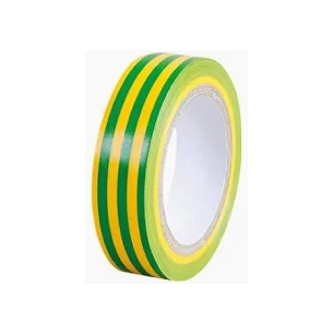 Ruban adhesif pvc électricien - 1 ruban jaune vert 10 m x 15 mm