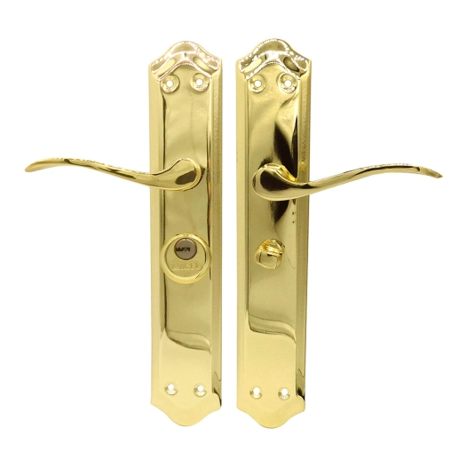 poignée de porte à clé, modèle 202, pour gaucher, en acier finition laiton, 47 mm
