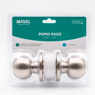 bouton de porte libre, forme boule, modèle pp07, en acier inoxydable avec finition en inox, blister