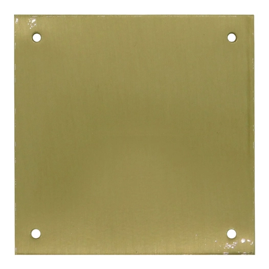 plaque aveugle, modèle plp12, en laiton avec finition laiton satiné, 80 x 80 mm