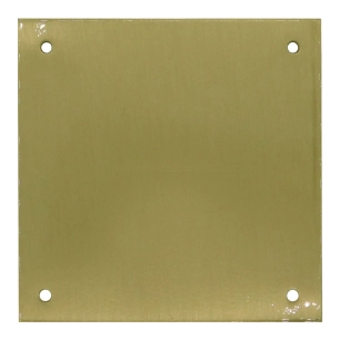 plaque aveugle, modèle plp12, en laiton avec finition laiton satiné, 80 x 80 mm