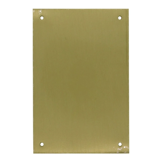 plaque vierge, modèle plp12, en laiton finition laiton satiné, 80 x 120 mm