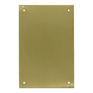 plaque vierge, modèle plp12, en laiton finition laiton satiné, 80 x 120 mm