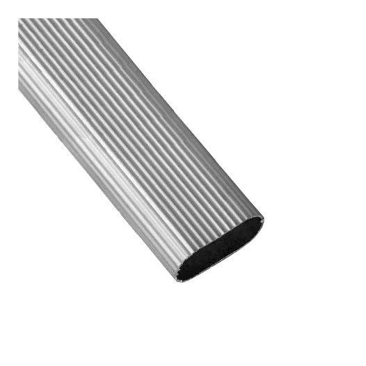 tube de penderie ovale, modèle ta04, en aluminium finition argentée, 200 x 1,5 x 3 cm