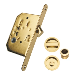 serrure à mortaiser pour porte coulissante, modèle pcr03, en acier finition laiton, 160 x 70 x 16 mm