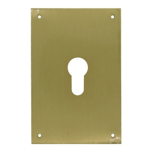 plaque entrée de clé, poire, modèle plp13, en laiton avec finition laiton satiné, 80 x 120 mm