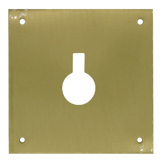 plaque de serrure, verrou, modèle plp14, en laiton avec finition laiton satiné, 80 x 80 mm
