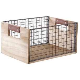caisse bois marron + mtl l35 - aubry gaspard ld