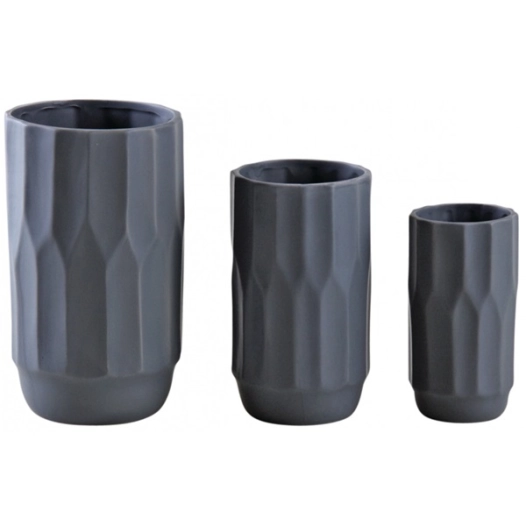 s/3 vase ceramique gris - aubry gaspard ld