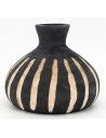 vase bois boule noir+strie h15 - aubry gaspard ld
