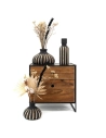 vase bois boule noir+strie h15 - aubry gaspard ld