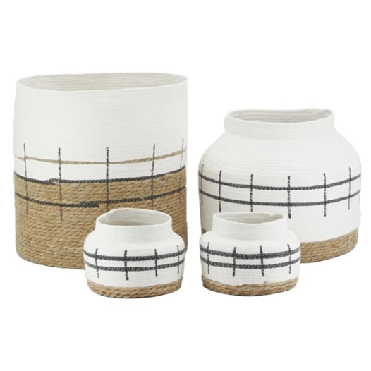 s/4 cache pots jonc nat+blanc - aubry gaspard ld
