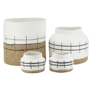 s/4 cache pots jonc nat+blanc - aubry gaspard ld