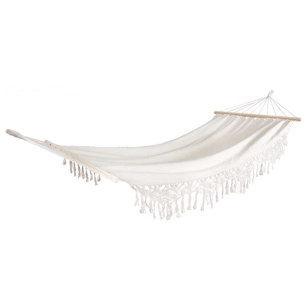 hamac coton ecru+franges - aubry gaspard ld