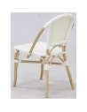 chaise rotin+resine blanc - aubry gaspard ld