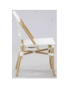 chaise rotin+resine blanc - aubry gaspard ld