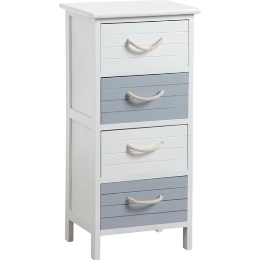 commode 4t mdf blanc et gris - aubry gaspard ld