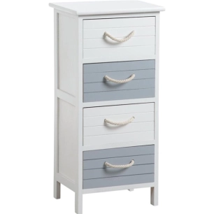 commode 4t mdf blanc et gris - aubry gaspard ld