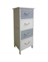 commode 4t mdf blanc et gris - aubry gaspard ld