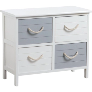 commode 4t mdf blanc et gris - aubry gaspard ld