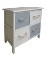 commode 4t mdf blanc et gris - aubry gaspard ld