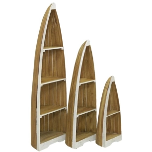 s/3 etageres barque acajou - aubry gaspard ld
