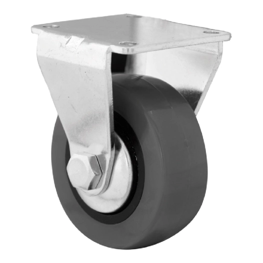 roulette de mobilier emily, sans frein, caoutchouc gris plaque de fixation 46 x 42 mm, ø50 mm