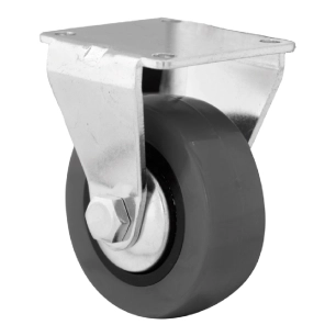 roulette de mobilier emily, sans frein, caoutchouc gris, plaque de fixation 60 x 60 mm, ø75 mm