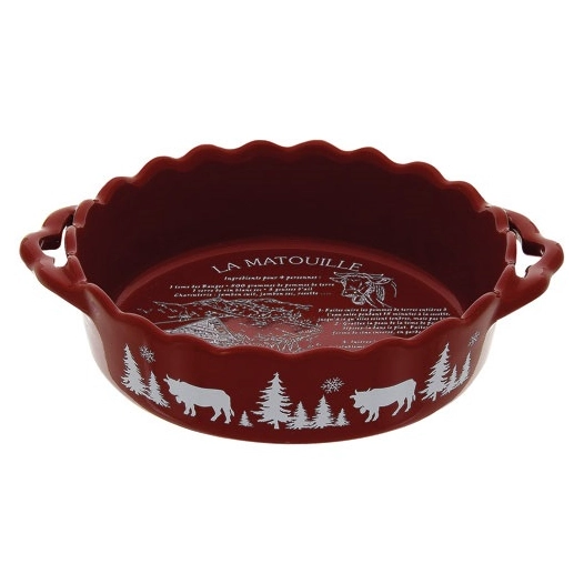 plat rond 20cm lisse matouille rouge - grestel