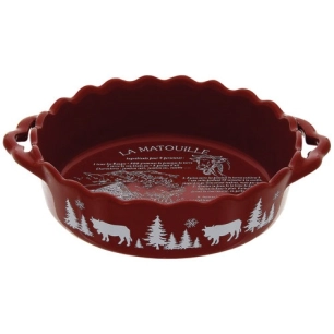 plat rond 20cm lisse matouille rouge - grestel