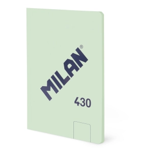 cahier a6, collé, 48 feuilles blanches, vert