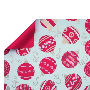 papier cadeau double face, motifs de noël, blanc et rouge, 70 cm x 40 m