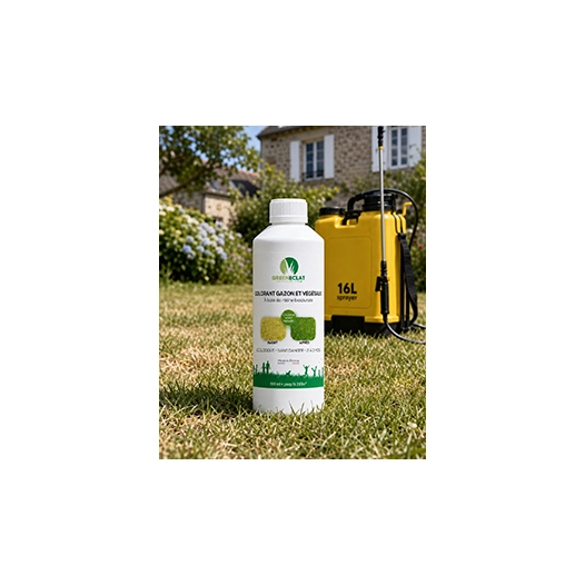 colorant naturel à base de résine végétale (98%). bidon de 500ml concentré à diluer (couvre 200m2) - vert prairie.