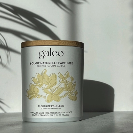 bougie naturelle 200g fleurs de polynã‰sie - galeo concept
