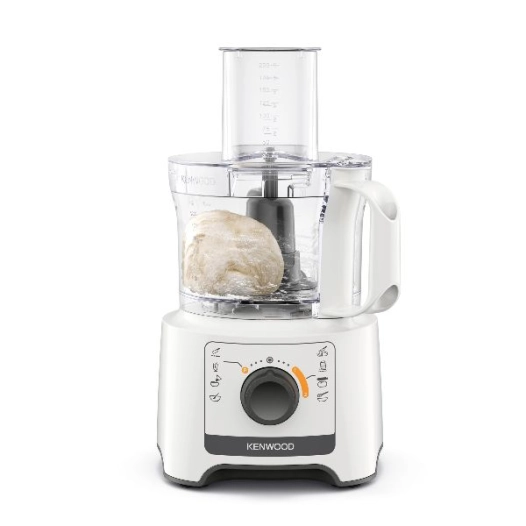 robot multipro compact - 800 w - bol 2,1 l - 2 vitesses + pulse - 12 fonctions - accessoires inox - blanc - delonghi - kenwood