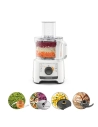 robot multipro compact - 800 w - bol 2,1 l - 2 vitesses + pulse - 12 fonctions - accessoires inox - blanc - delonghi - kenwood