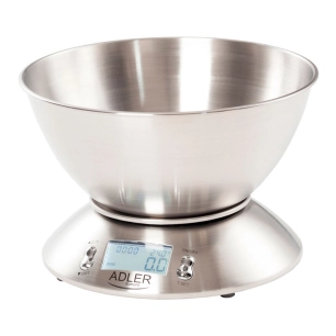 balance de cuisine avec bol 2 l, inox, ad3134, maximum 5 kg