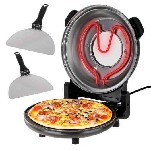 four électrique à pizza ad6314, noir, 1200 w